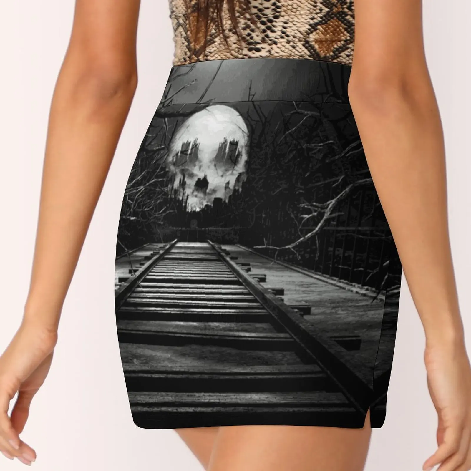 Конец линии новые женские юбки двухслойное короткое платье с принтом