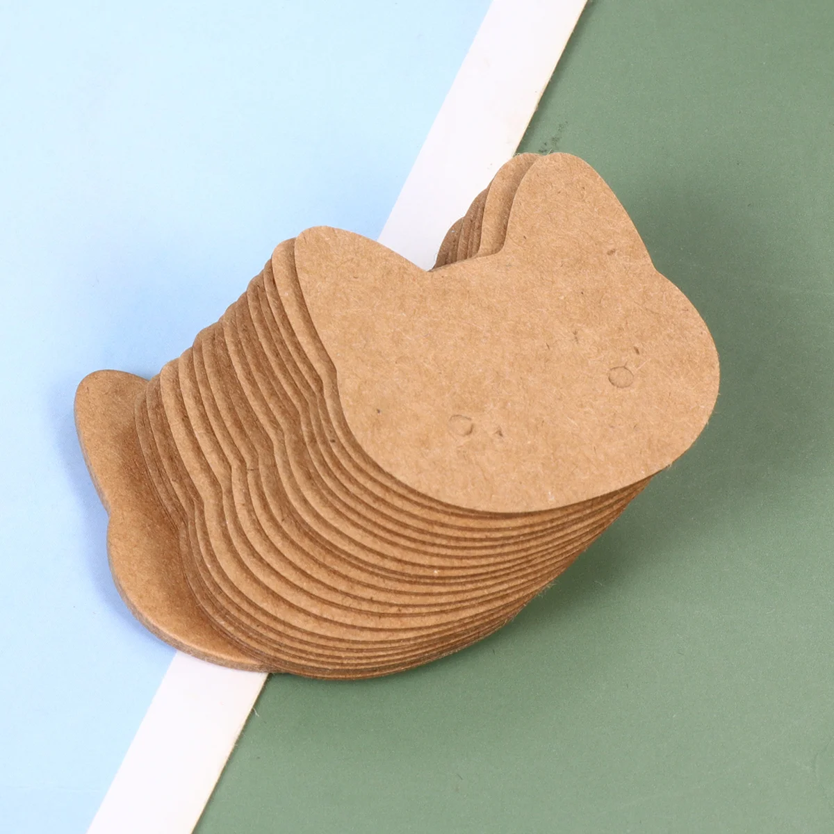 

400 Pcs Cat Ear Stud Plate Earring Card Paper Jewelry Blank Cards Kraft Tags Display Earrings Writable Necklace Deck