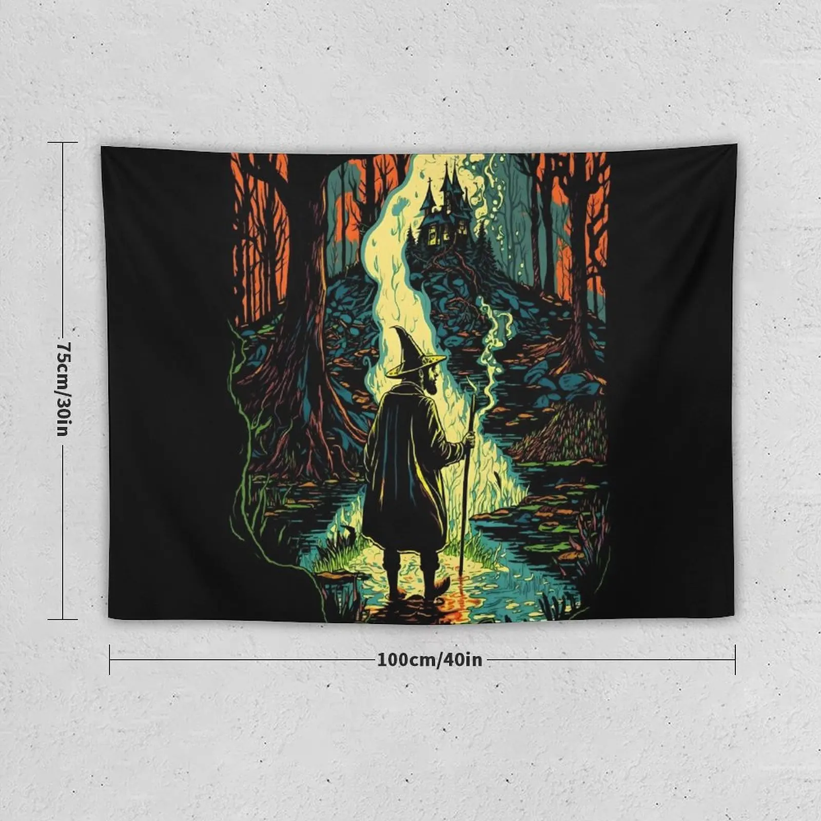 Волшебник изучающий волшебный лес в очаровательной реальности скандинавский