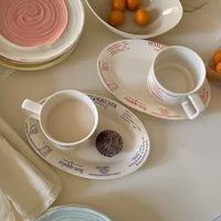 ladycc bloggers ceramic tableware french letter coffee cup and plate photo good looking tableware household tableware