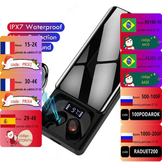 

Bluetooth V5.0 TWS Earphones Y8 Wireless Waterproof Sports Headset Gaming Music In-ear Headphones Charging bin capacity 10000mAH