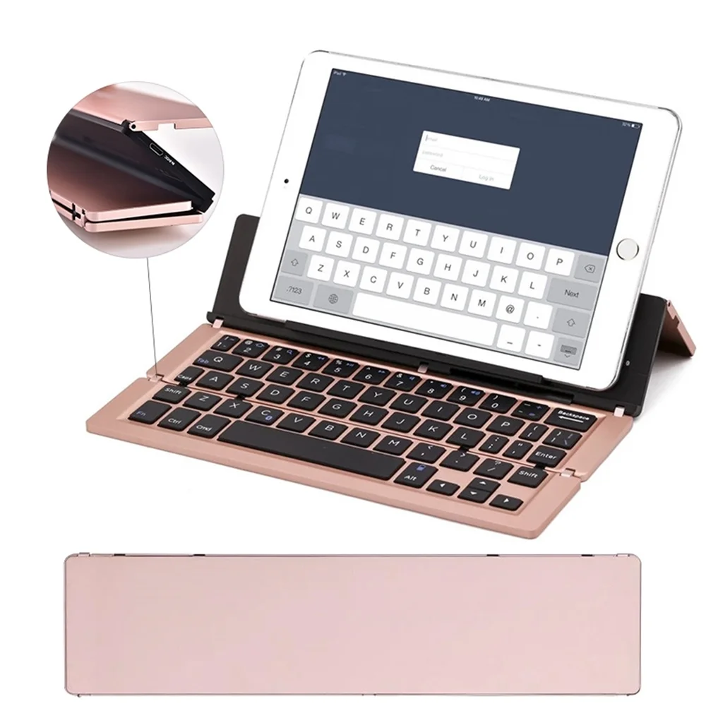

Складная Bluetooth-клавиатура для iPad, совместимая с iPhone, Samsung, Xiaomi, планшетов, ПК, беспроводная клавиатура для ноутбука