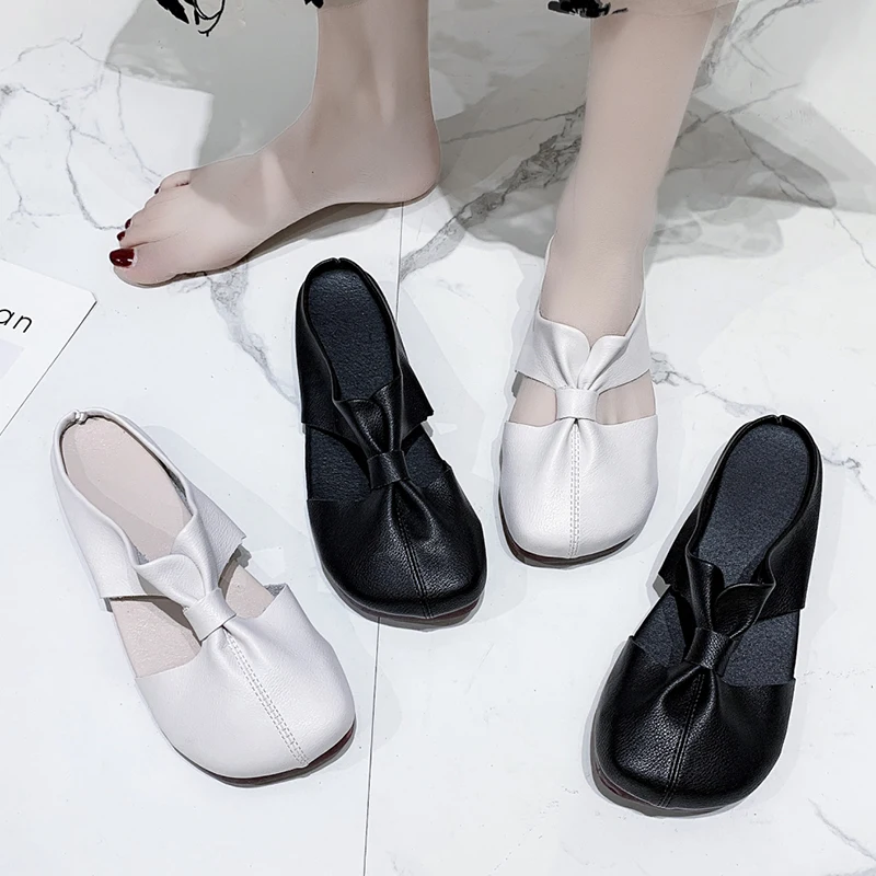 

Closed Toe Slippers Women Outdoor 2022 Soft Sole Mules Slides Spring Summer Casual Simple Shoes Plus Size 42 zapatillas de mujer