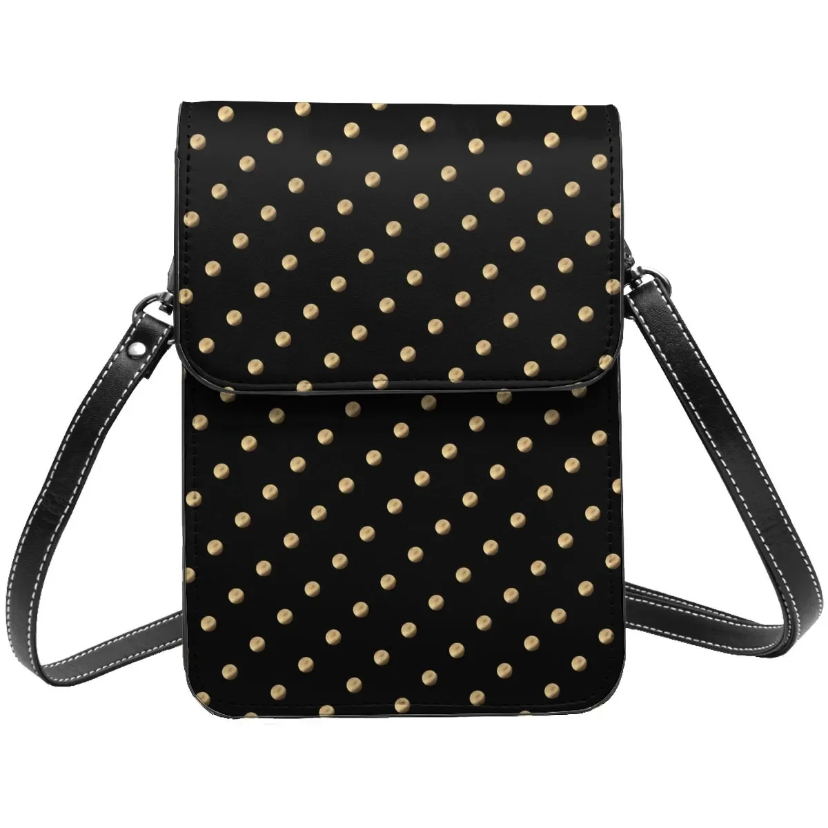

Gold Dot Shoulder Bag Polka Dots Woman Bulk Mobile Phone Bag Retro Leather Work Bags