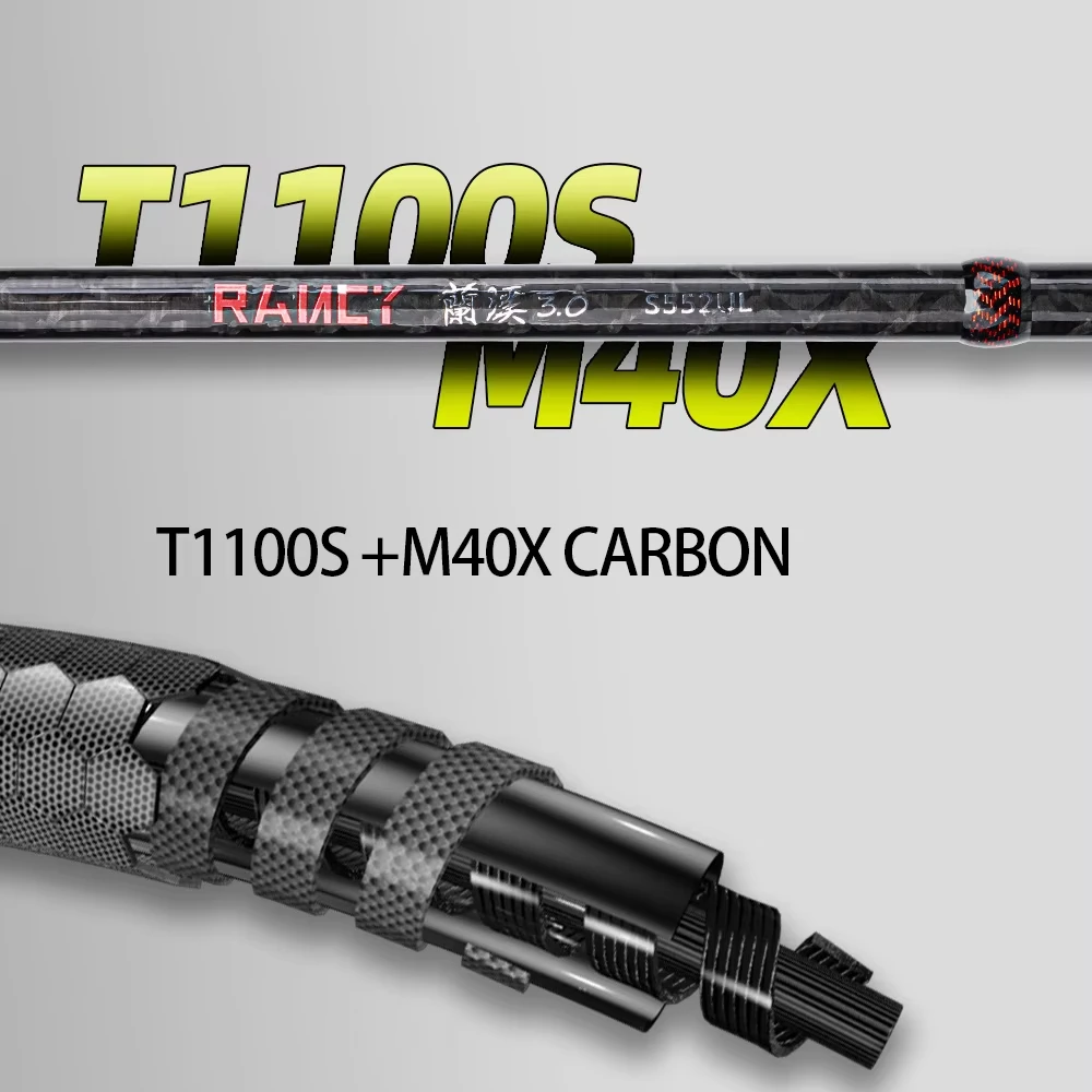 Фото Удилище TRUVEX T1100 Carbon Fast Action UL Travel Rod 65g с кольцами Fuji F, для ловли форели и баса, карбоновая рукоятка, 1.47/1.65/1.83м, спиннинговое/кастинговое №4