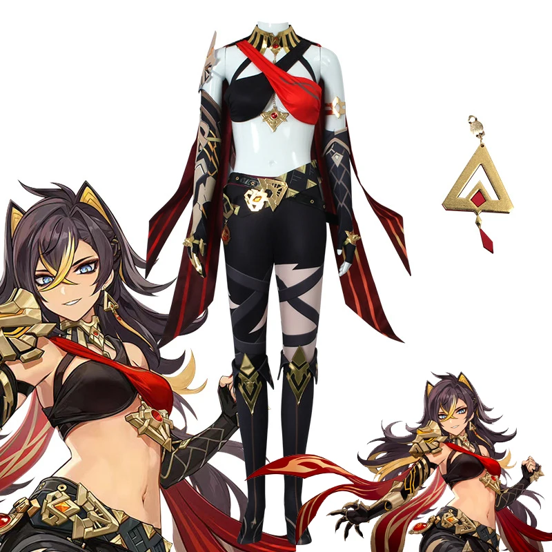 

Dehya Cosplay Costumes Game Genshin Impact Coordinates Wig Carnival Role Play Halloween Animation Uniform For Woman