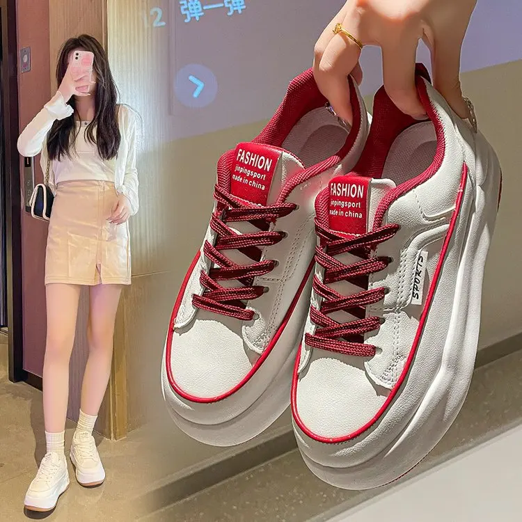 

Кроссовки женские на платформе, толстая подошва, танкетка, массивные, Повседневная прогулочная обувь, дышащие, весна-осень