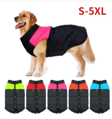 S-5XL Waterproof Pet Dog Warm Clothes Chihuahua French Bulldog Puppy Vest Zipper Jacket Coat For Small Medium Dogs Accessories