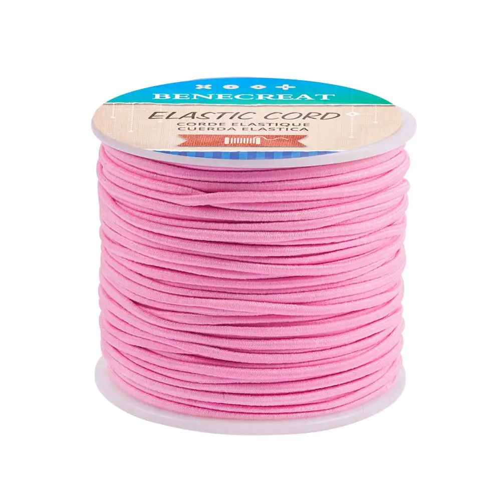 

2mm Elastic Cord Stretch Thread Beading Cord Fabric Crafting String Rope for DIY Crafts Bracelets Necklaces 50m/roll 1roll/box