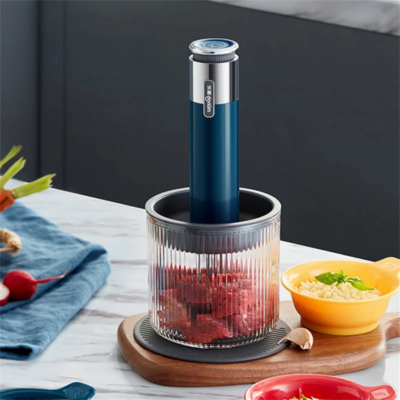 Household Mini Meat Grinder Chopper USB Rechargeable Handheld Meat Vegetable Seasoning Food Mixer Kitchen Tool For Home