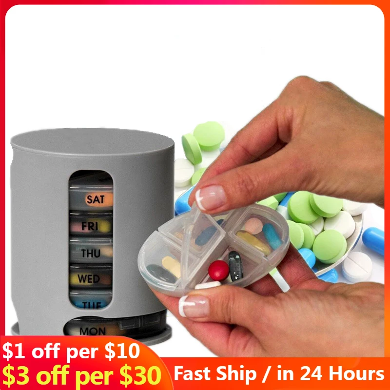 

7 Days Pill Organizer Pro Storage Case Compact Organize Mini Pills Storage Box Convenient Medicine Storage Box Pill Pro