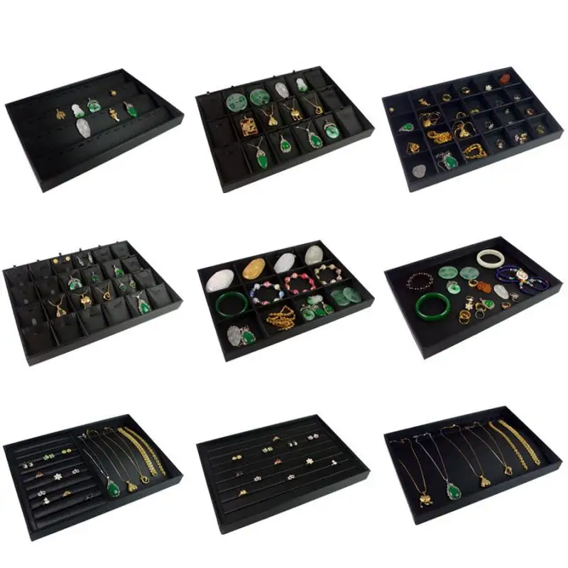 

Pu Brushed Leather Jewelry Tray Jewelry Display Plate Stud Earrings Pendant Storage Box Ring Necklace Emerald Look At The Pallet