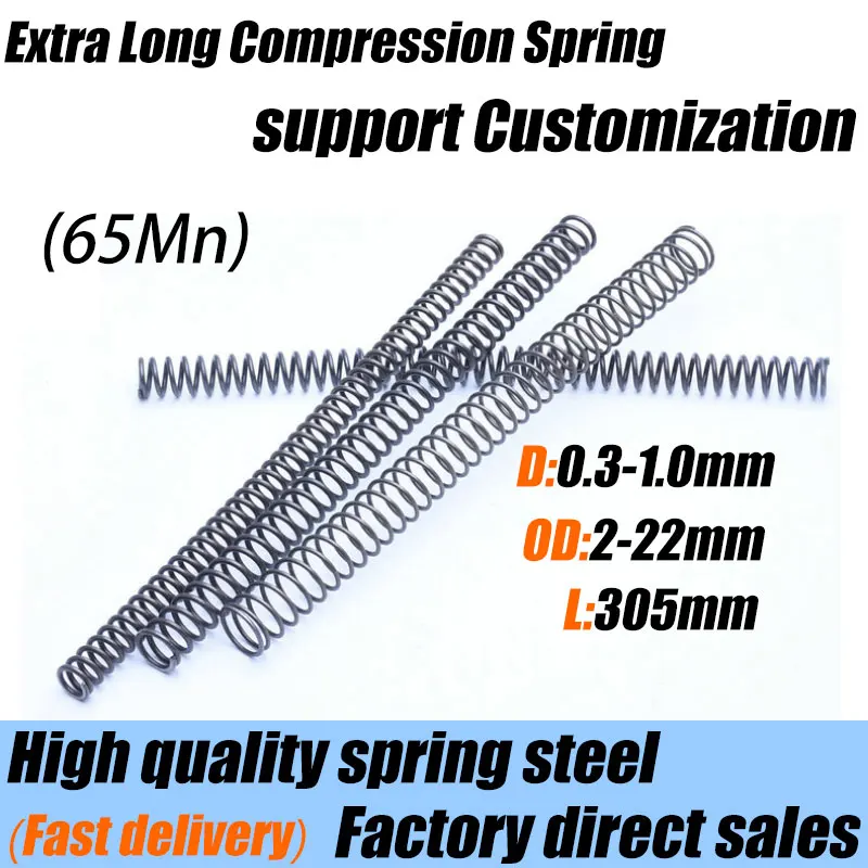 

Compression Spring 65Mn Spring Steel Pressure Spring Wire Diameter 0.3/0.4/0.5/0.6/0.7/0.8/0.9/1.0mm OD 2 3 4 5 6 7 8 9 10-22mm