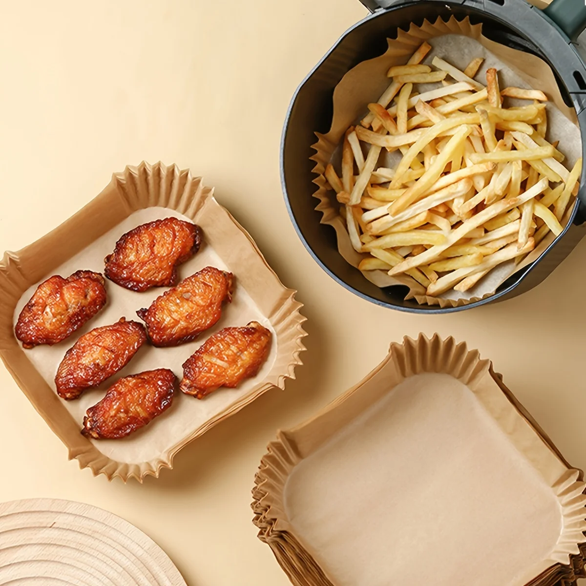 Одноразовая бумажная фритюрница с антипригарным покрытием 30/50/100 шт. для выпечки