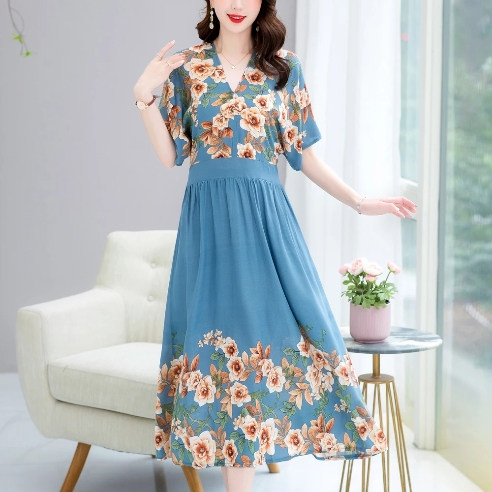 

Новые модные летние платья для женщин с круглым вырезом и коротким рукавом, женское свободное пляжное платье, платья