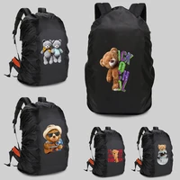 backpack rain cover 20l 70l travel foldable dustproof case bear pattern waterproof outdoor camping bag raincover backpack case