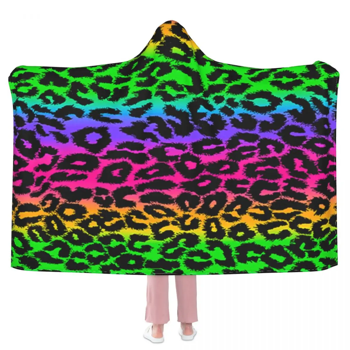 

Леопардовый цвет, забавное эстетическое кресло с принтом, супер мягкое одеяло с капюшоном, Модное Новое флисовое покрывало