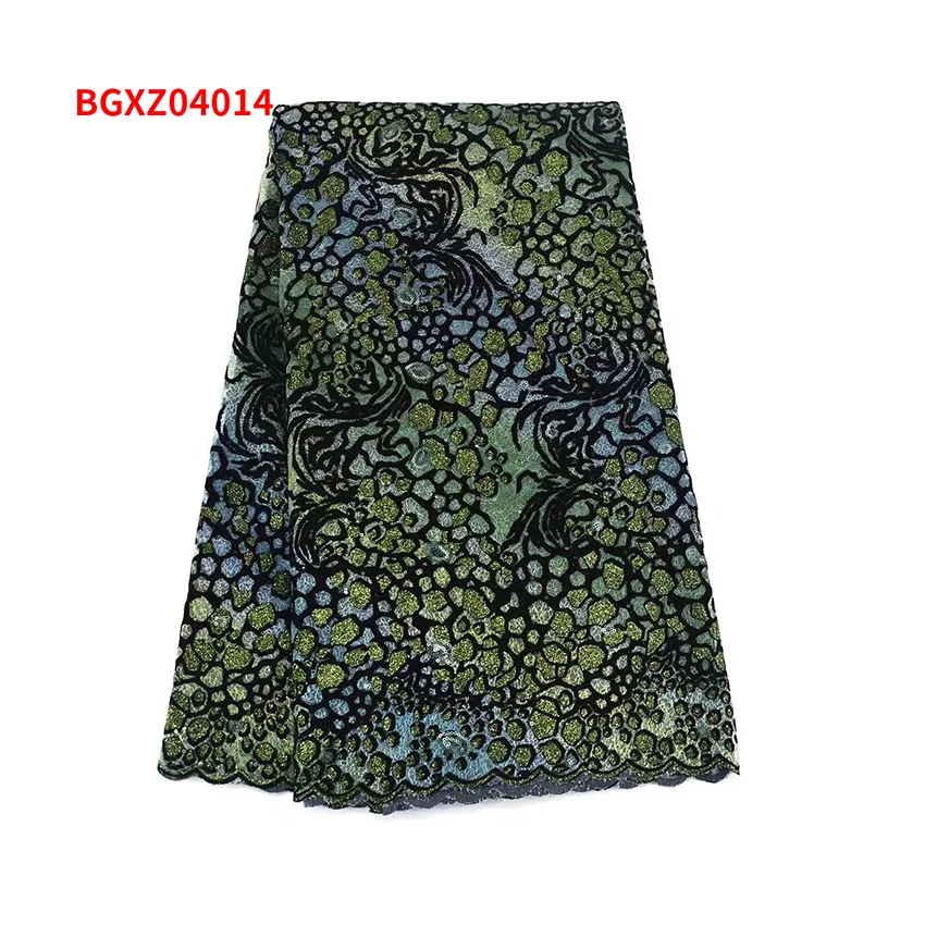 

Большая Акция, кружевная ткань с блестками Анкары, элегантная африканская дышащая Тюлевая ткань, вечернее платье 5 ярдов/лот BGXZ04014