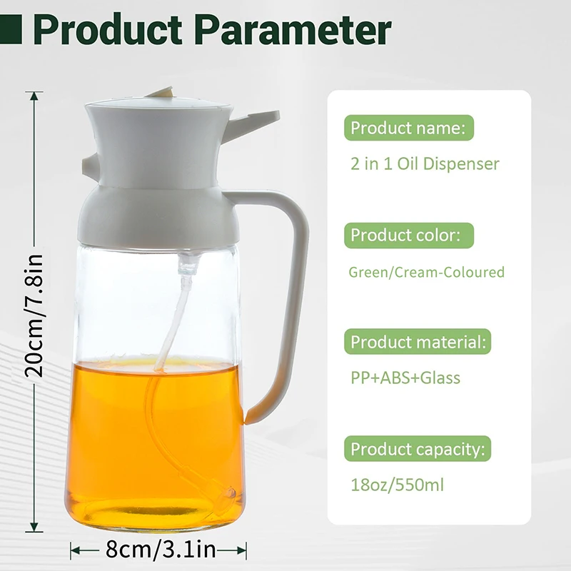 550 мл распылитель масла двойного назначения большая емкость герметичная бутылка