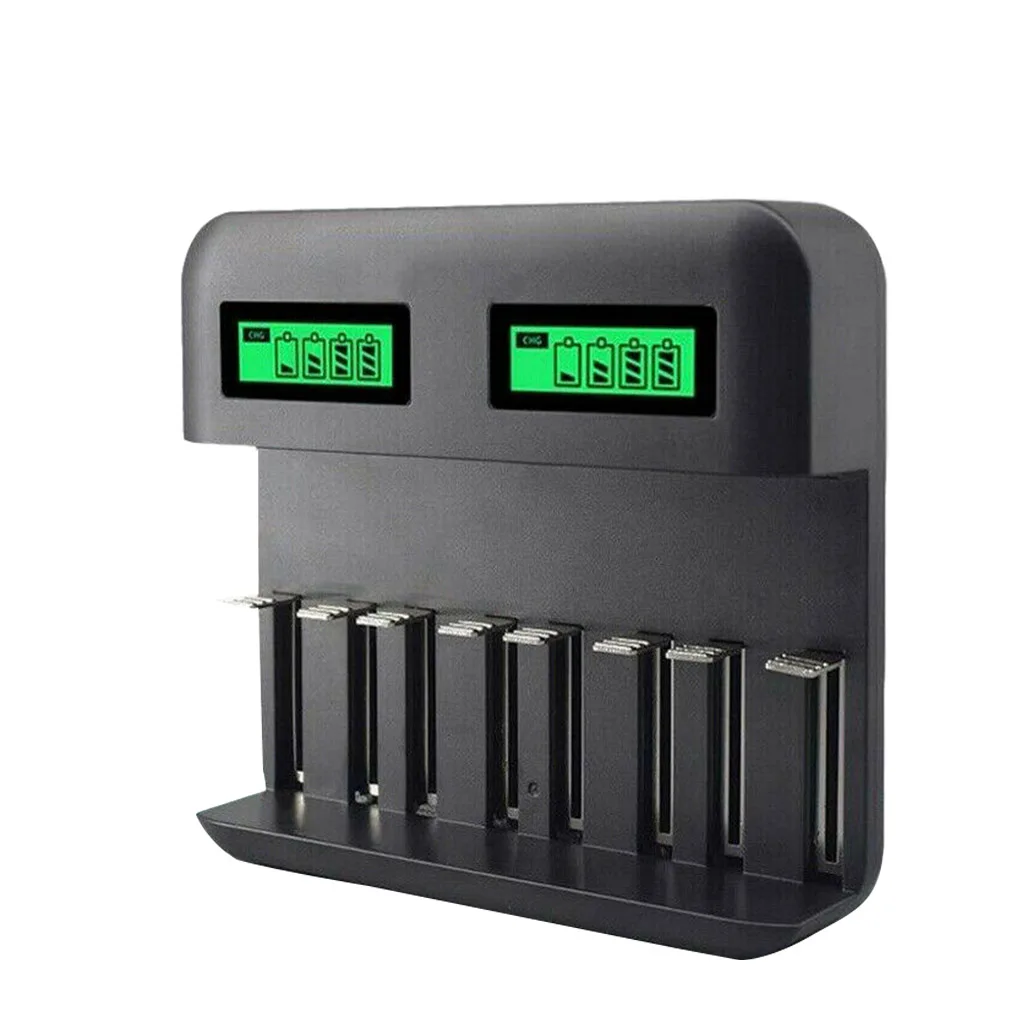 

AA AAA Battery Charger LCD Display 8 Slot USB Interface Charging Adaptor