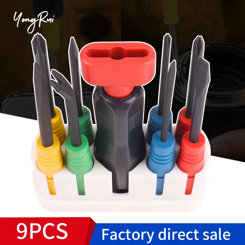 

1 Set 9 Pcs Interchangeable Head Screwdrivers With Multiple Types Head