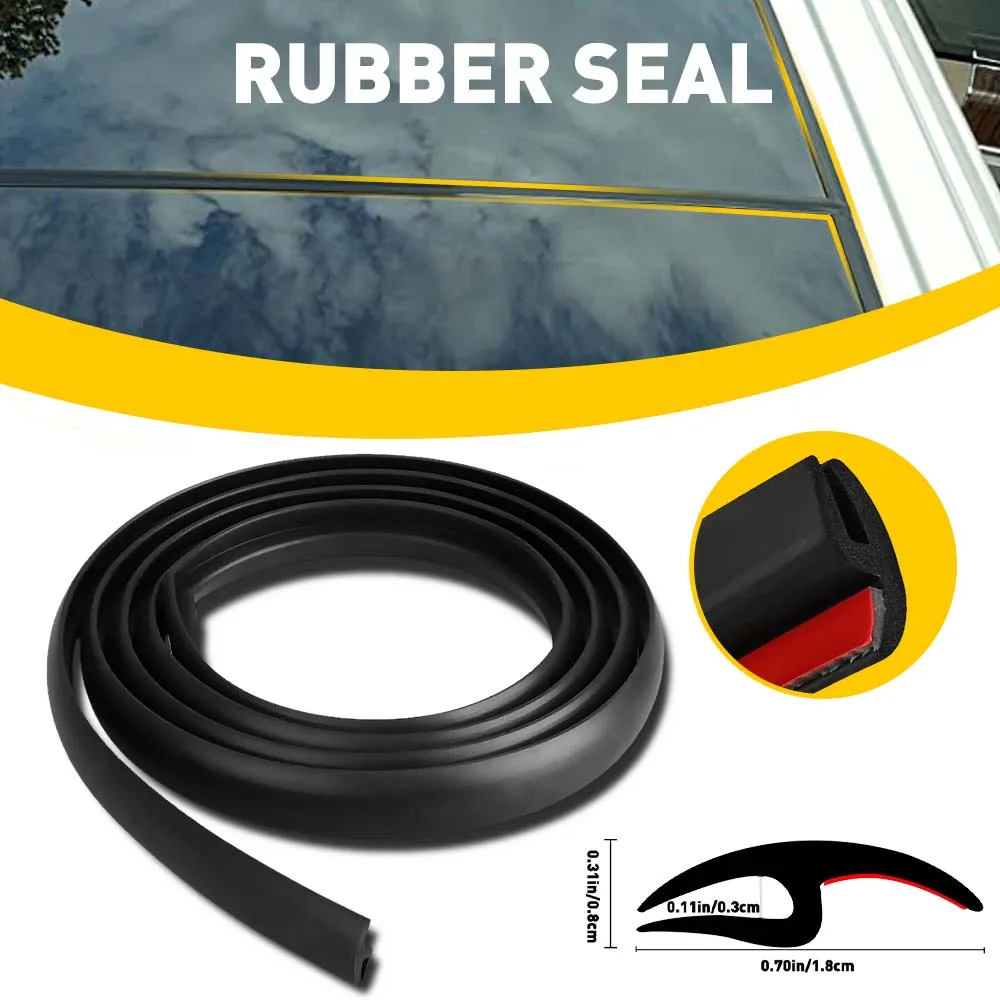 

3M H Shape Windshield Rubber Molding Seal Trim Universal for Windscreen and Windows Trim Molding Seal Protector Black Auto Care