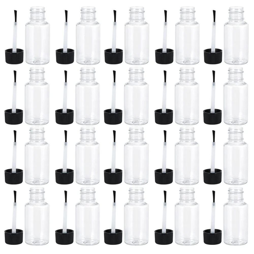 

5/10/15/20/30ml Plastic Refillable Empty Nail Polish Bottles Leakproof Storage Jars Liquid Empty Bottle With Brush Cap DIY Craft