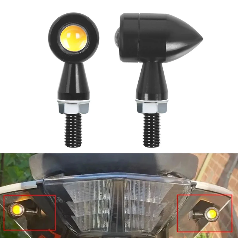 

Мотоциклетные указатели поворота, мини-светодиодный указатель поворота, янтарная лампа 12 В 8 мм для Honda для Yamaha, мигалка, сигнальная лампа