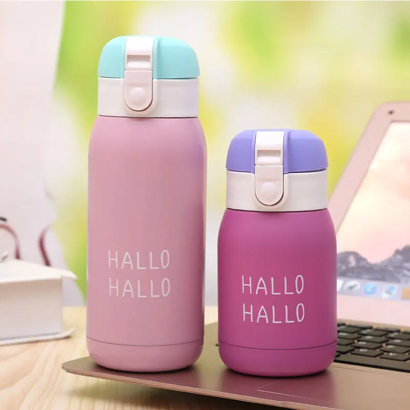 

New Korean Style Cute Bouncing Cup Candy Color Portable Mini Children's Cup Double-layer Stainless Steel Thermos Cup Wholesale