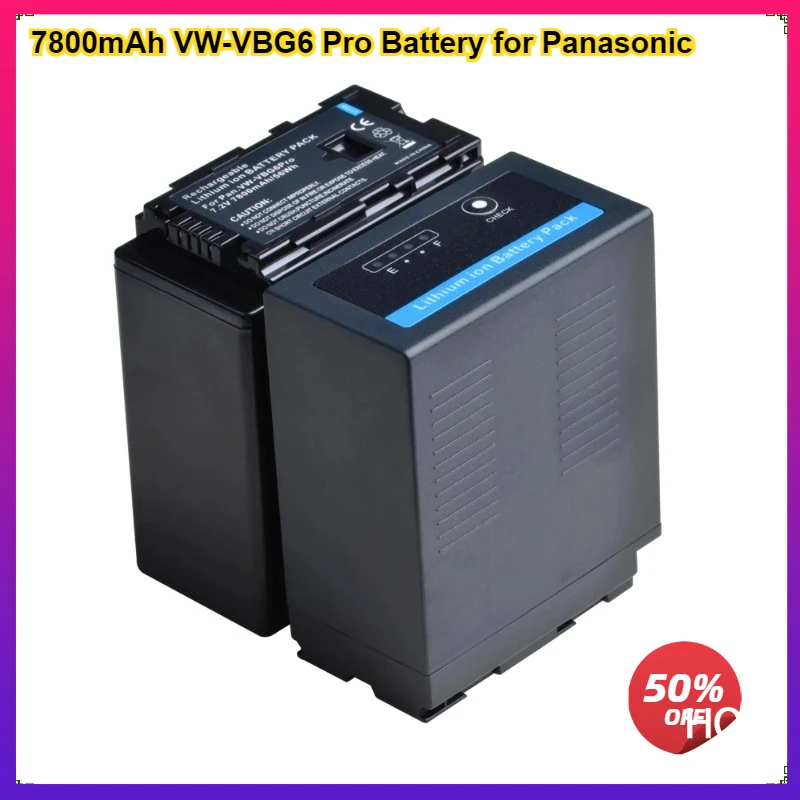 Аккумулятор VW-VBG6 VWVBG6GK 7800 мАч для Panasonic AG-AC7 AG-AF100 AG-AF105 AG-AC160 AG-HMR10 AG-HSC1U