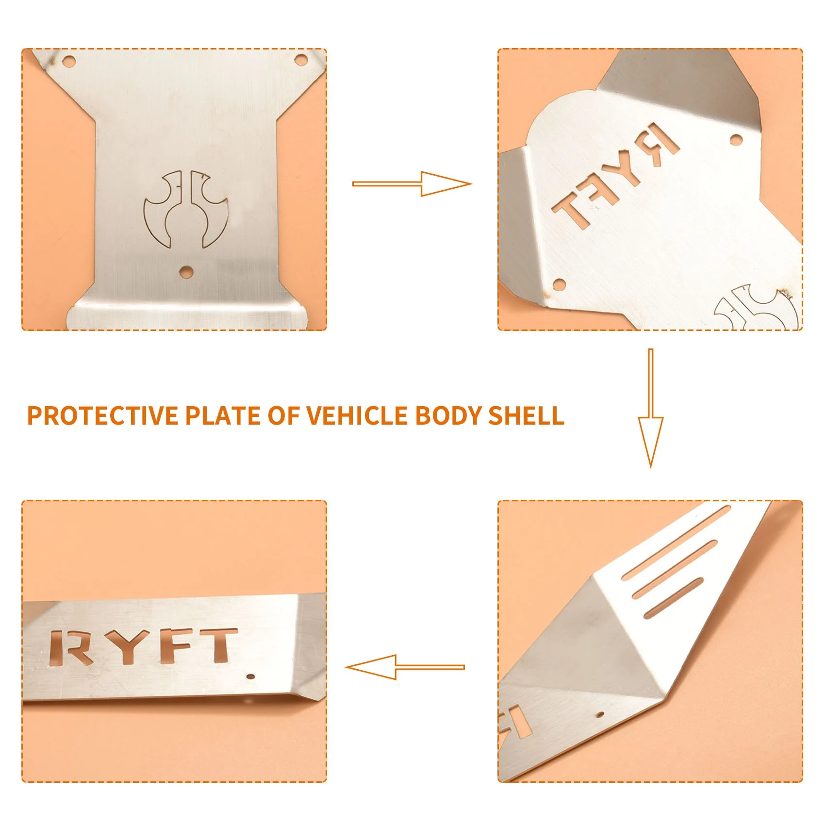 Металлический корпус для радиоуправляемого кузова автомобиля защитная пластина
