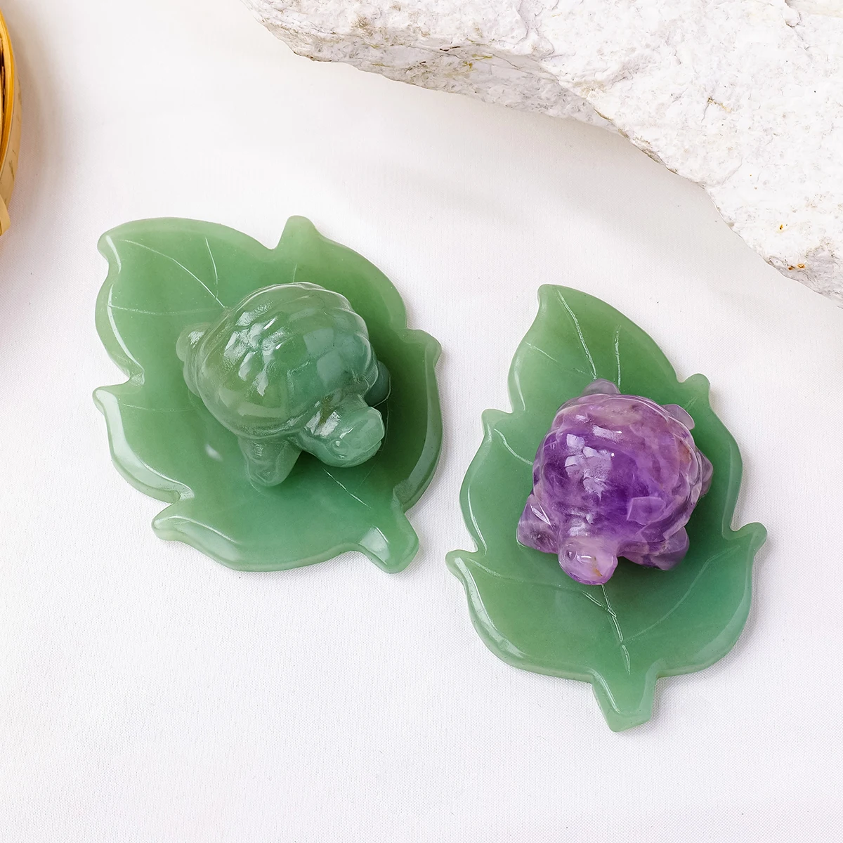 Исцеляющий Натуральный Камень Прозрачный Кварцевый Лист Черепахи Фигурка