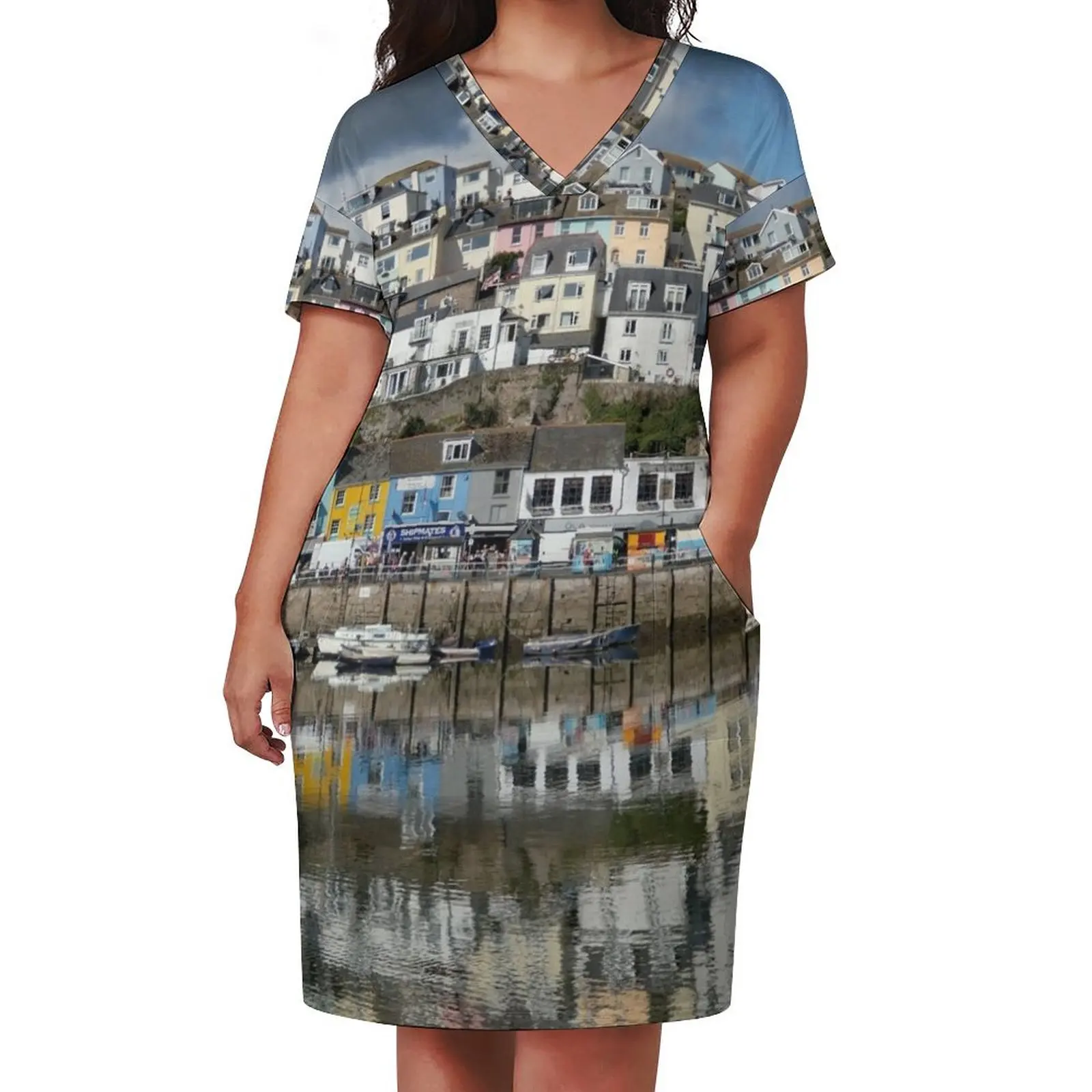 Brixham Reflected Свободное карманное платье пляжные платья элегантные шикарные