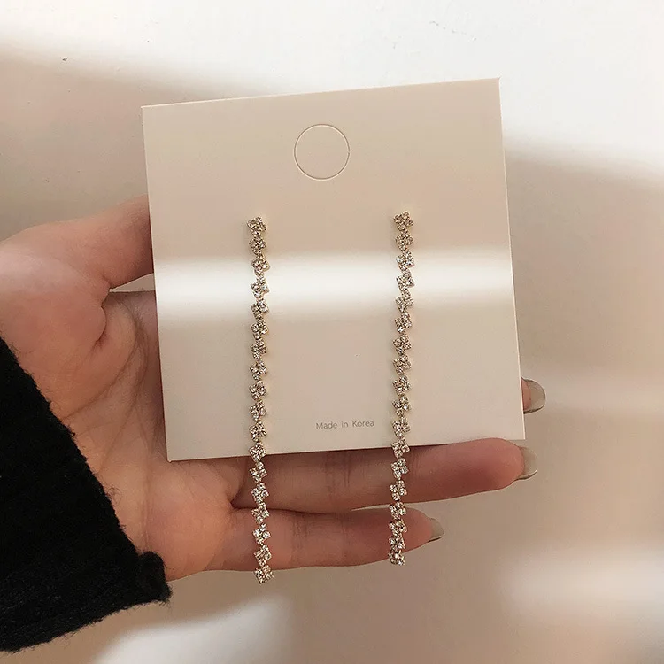 

s925 earrings high-quality long tassel earrings all-match net red earrings temperament earrings