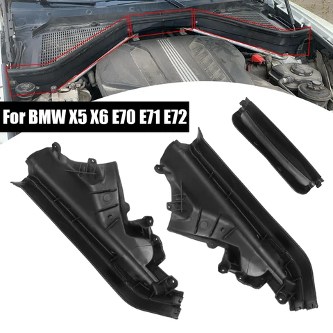 Для BMW X5 X6 E70 E71 E72 автомобильный комплект перегородки верхнего отсека двигателя Левая Правая 51717169419 51717169420 51717169421 3 шт.