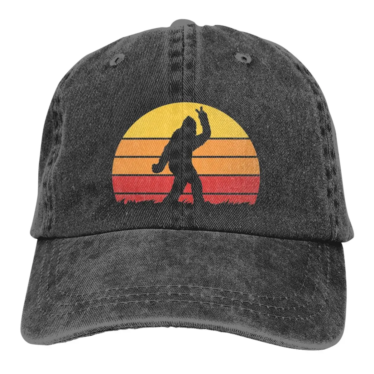 

Bigfoot закат бейсболка Merch Повседневная Потертая джинсовая винтажная забавная солнцезащитная Кепка для мужчин и женщин уличная летняя кепка