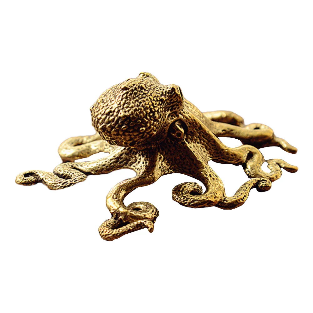 

Octopus Sculpture Statue Figurine Animal Shui Feng Figurines Brass Chinese Copper Decor Vintage Ornament Wealthseatea Prosperity