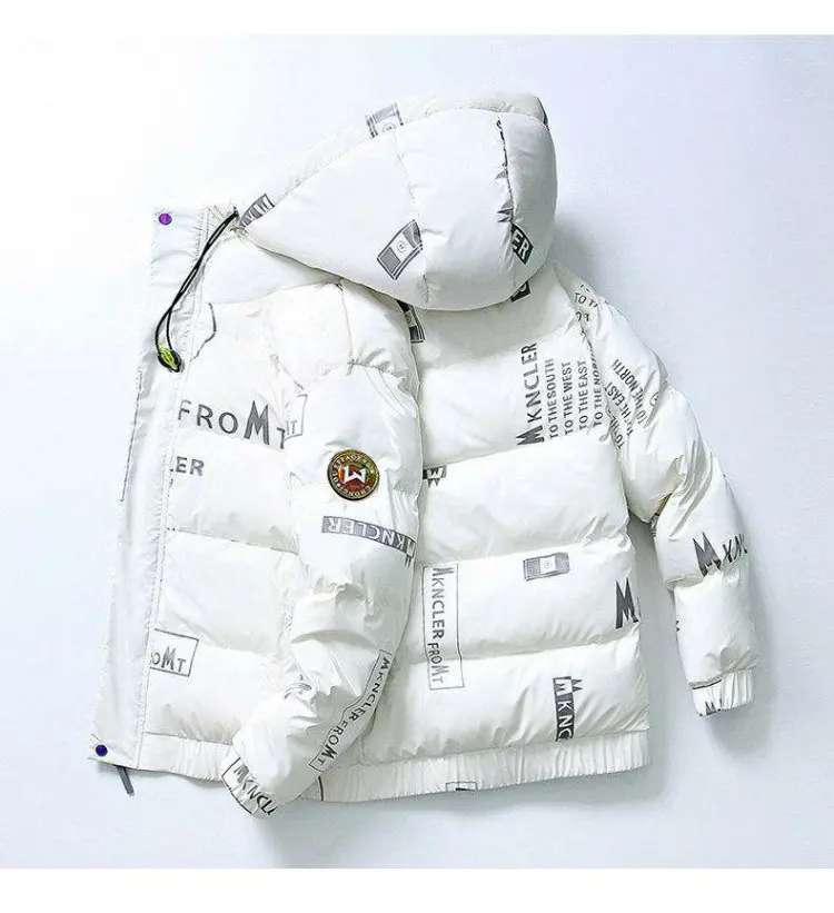 Купи Men's autumn and winter jacket white duck down jacket, short version, Korean top fashion youth hooded sweater high-quality jacket за 1,814 рублей в магазине AliExpress