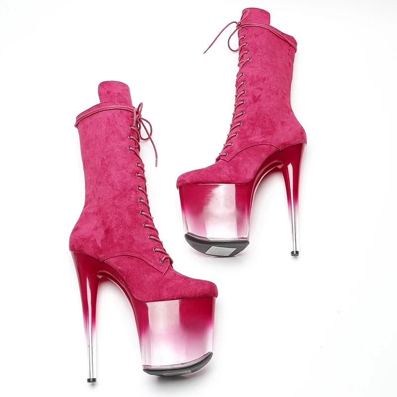 Leecabe  20CM/8inches suede Upper Pole dancing shoes High Heel platform Pole Dance boot