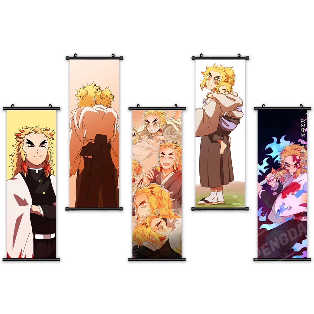 

Print Canvas Posters Home Decoration Cartoon Anime Mural Wall Artwork Demon Slayer Picture Hobby Plastic Scroll Hanging Painting