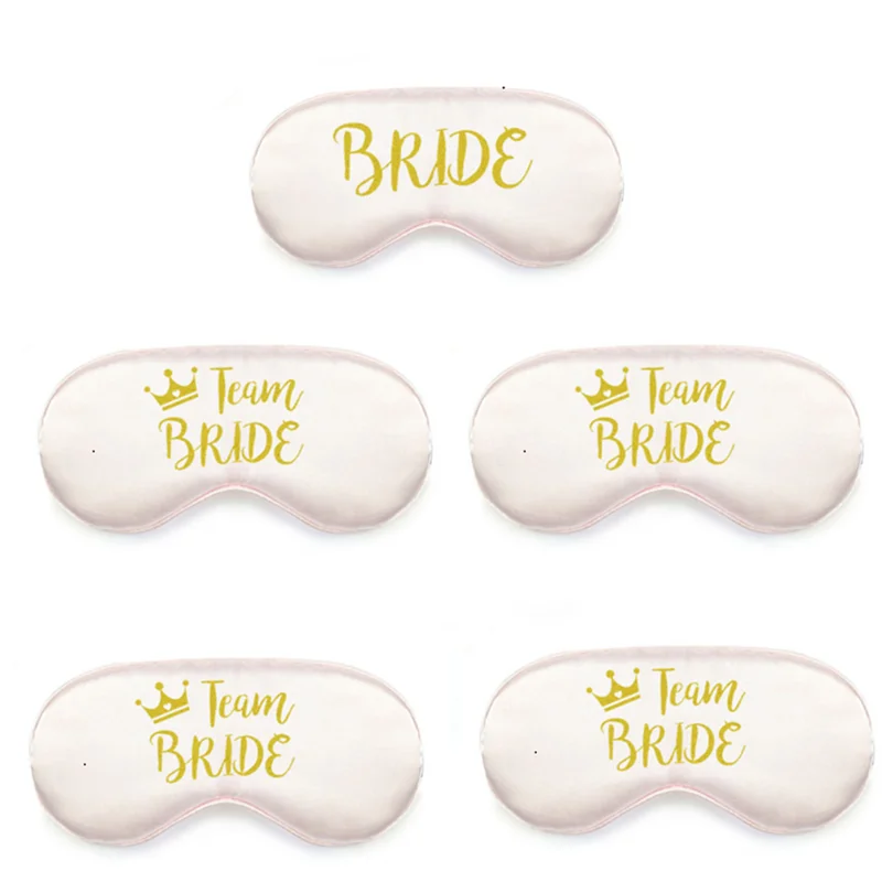 

5pcs/set Wedding Decorations Eyemask Slipper Cosmetic Bag Team Bridal Shower Bachelorette Party Hen Party Decoration Supplies