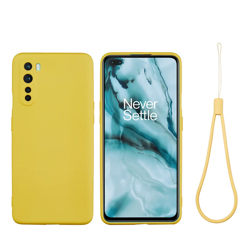 

Liquid Silicone Case with Sling Trace For One Plus Nord CE 9R N10 Full Coverage Protective Soft Cover For Oneplus N100 9 Pro 8T