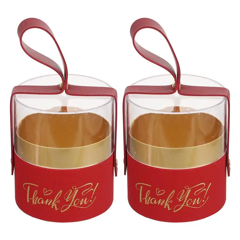 

2 шт. Цилиндрическая Коробка для конфет, прозрачная крышка, коробка для конфет, коробки для шоколада, портативная подарочная коробка