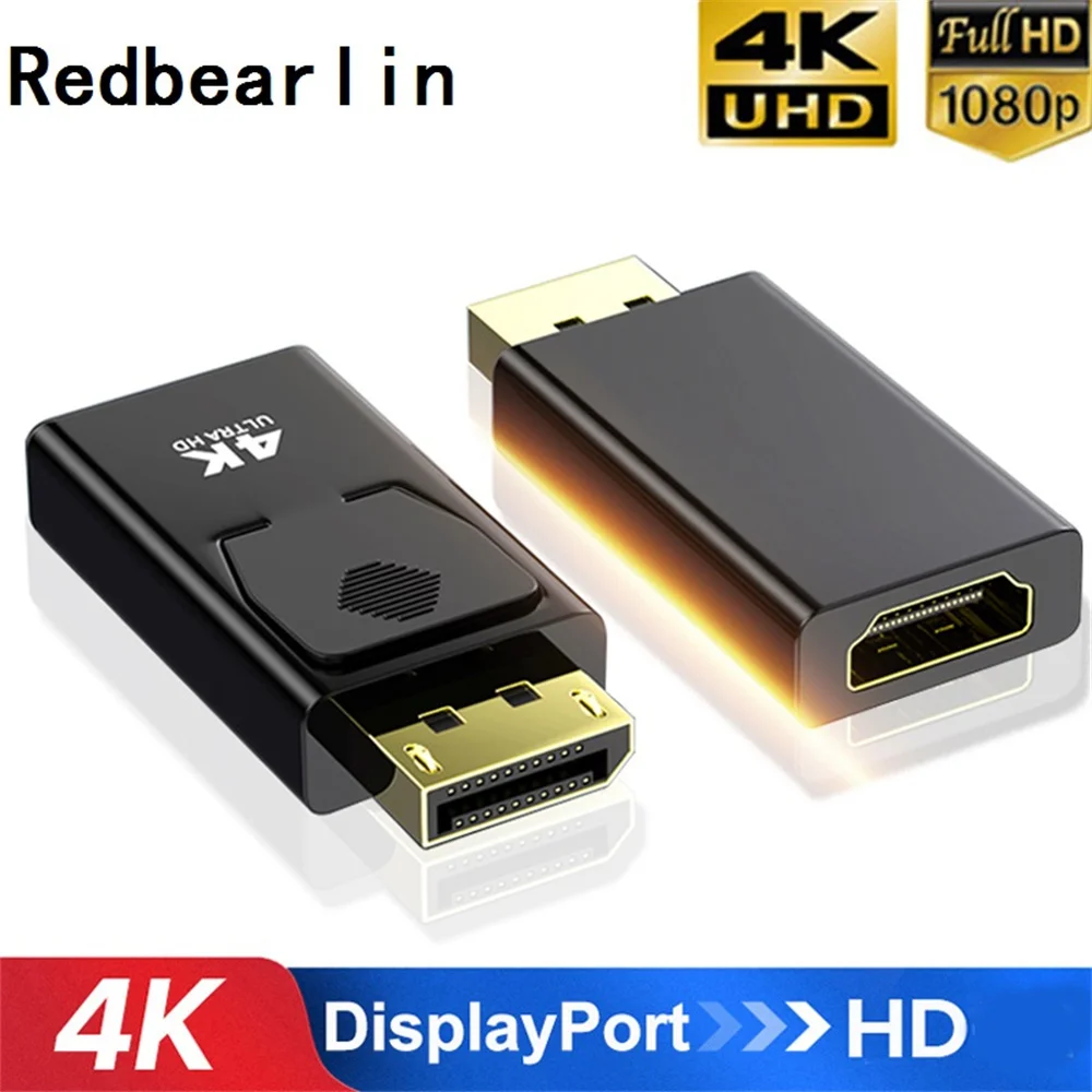 

100 шт. 4K адаптер DisplayPort-HDMI-совместимый DP штекер-гнездо HDMI-совместимый Видео Аудио кабель HD 4K 1080P для ПК ТВ ноутбука