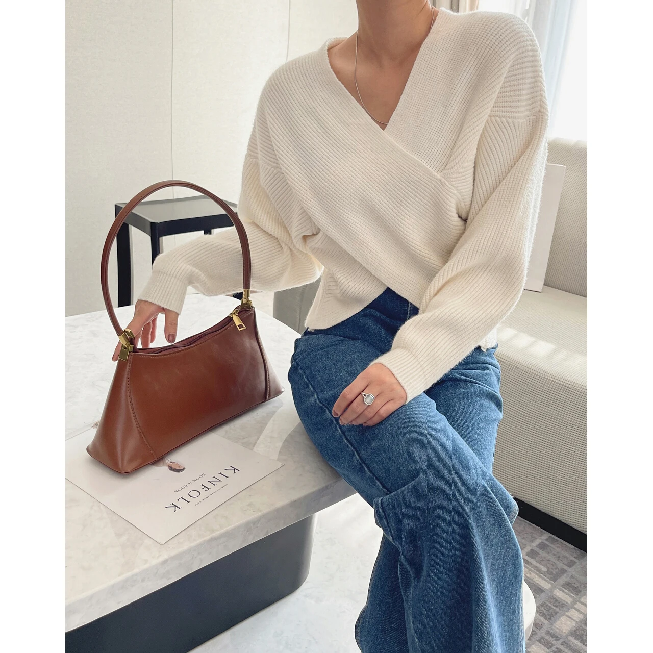 

2023 Woman Clothes Wrap Knit Sweaters Pulls Tops Korean Style Evening Winter Long Sleeve Sweatshirt Shirts Blouses Sexy Party