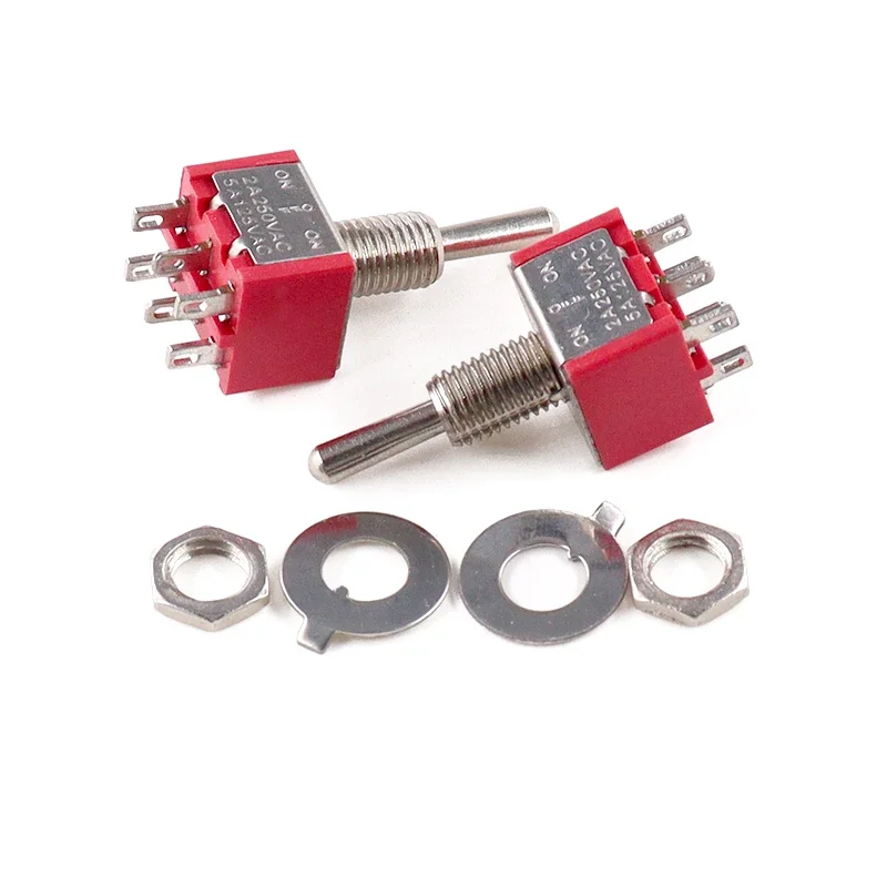 Фото Toggle Switch SPDT DPDT Rocker Switch MTS 5A 6A 125V Self-Reset Switch 3A 250 AC 3 6PIN ON-ON ON-OFF-ON №4