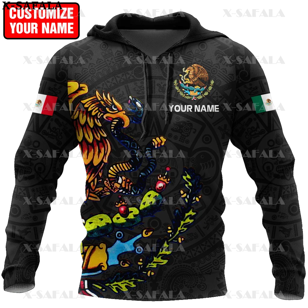 

Custom Name Aztec Mexican Skull New Mexico Eagle 3D Printe Hoodie Man Female Zipper Pullover Sweatshirt Hooded Jersey-7