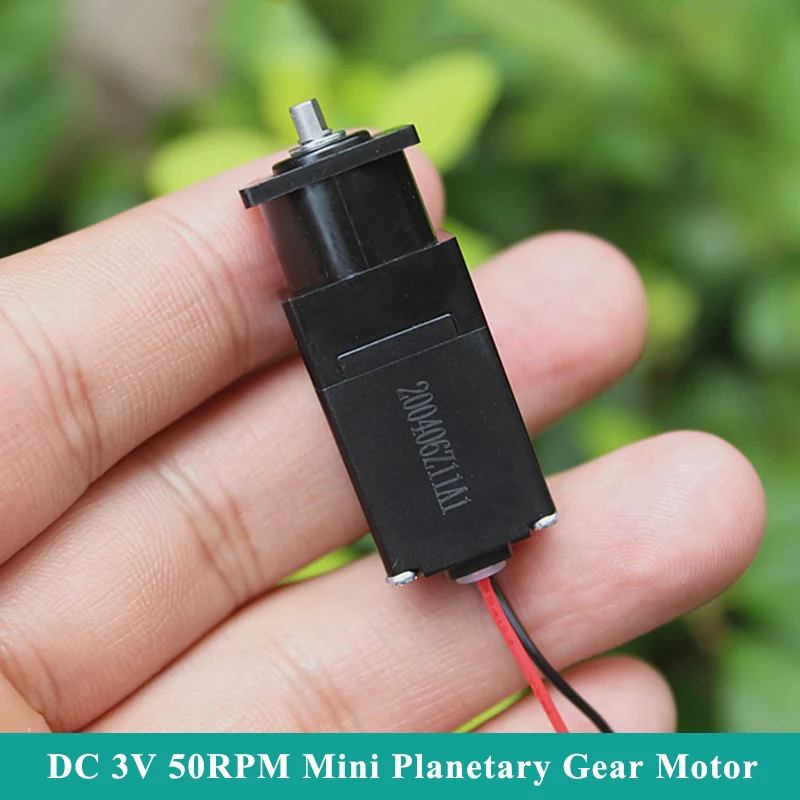 

DC 3V 50RPM Slow Speed Mini Planetary Gear Motor Micro 3-Level Planetary Gearbox Reduction Geared Motor DIY Toy Robot Smart Car