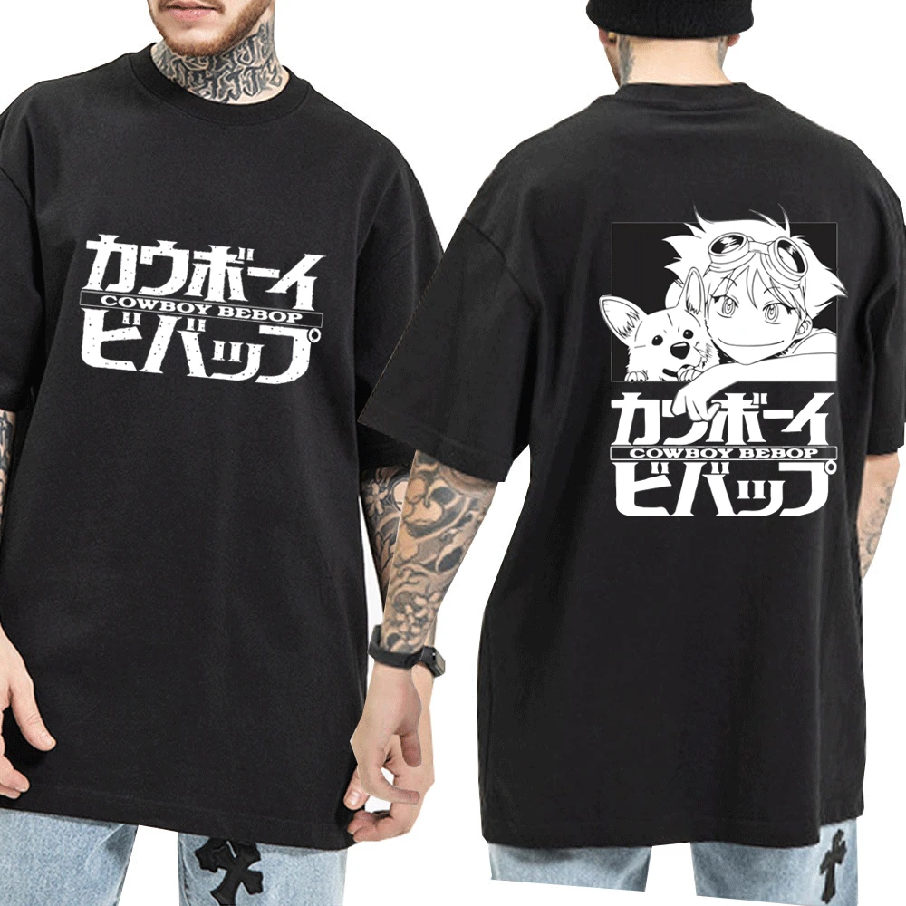 

Cool Cowboy Bebop T Shirt Men Women Japanese Anime Print T-shirt Everyday Fashion Oversized Short Sleeve T-Shirts Cotton Tees