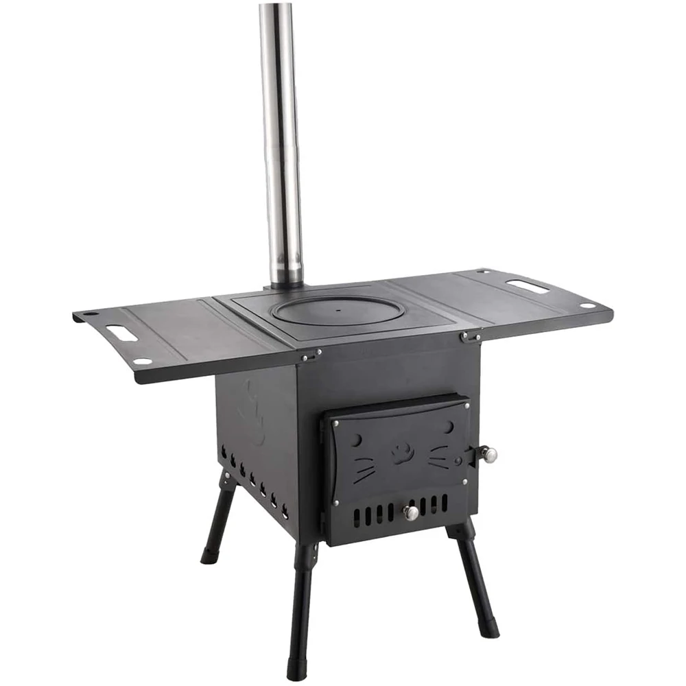 

Portable Camping Stove Outdoor Hot Tent Wood Stove with Chimney Pipes for Ice-fishing Cooking Travel Hiking Backpacking Trips